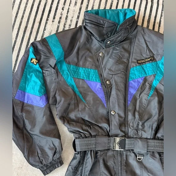 Vintage DESCENTE One-Piece Ski Suit |
Y2K Colorblock Snowsuit | Size L silver - Picture 3 of 14